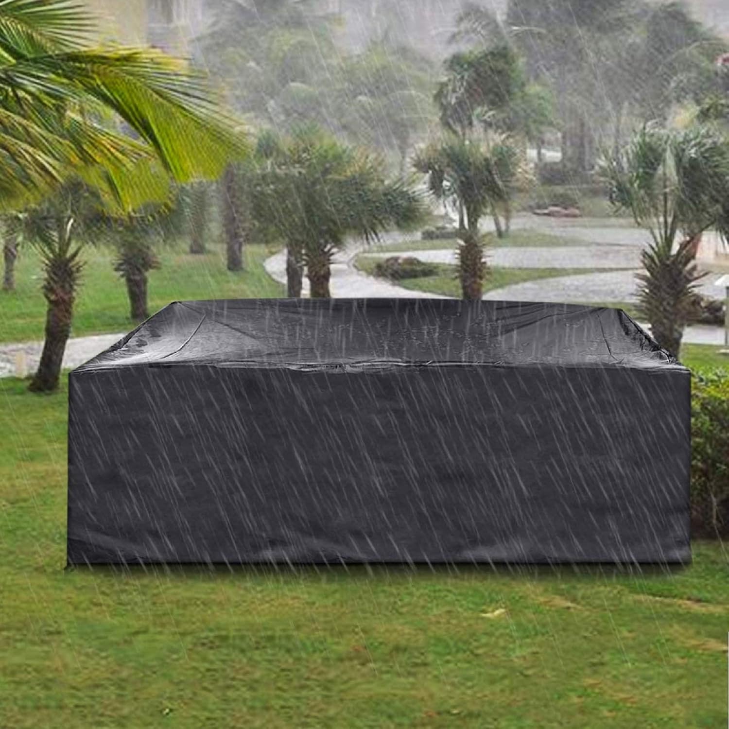 king do way Outdoor Patio Furniture Covers, Extra Large Outdoor Furniture Set Covers Waterproof, Windproof, Tear-Resistant, UV, Fits 12-14Seat (Upgraded Version 600D) 124"X70"X29" : Garden & Outdoor