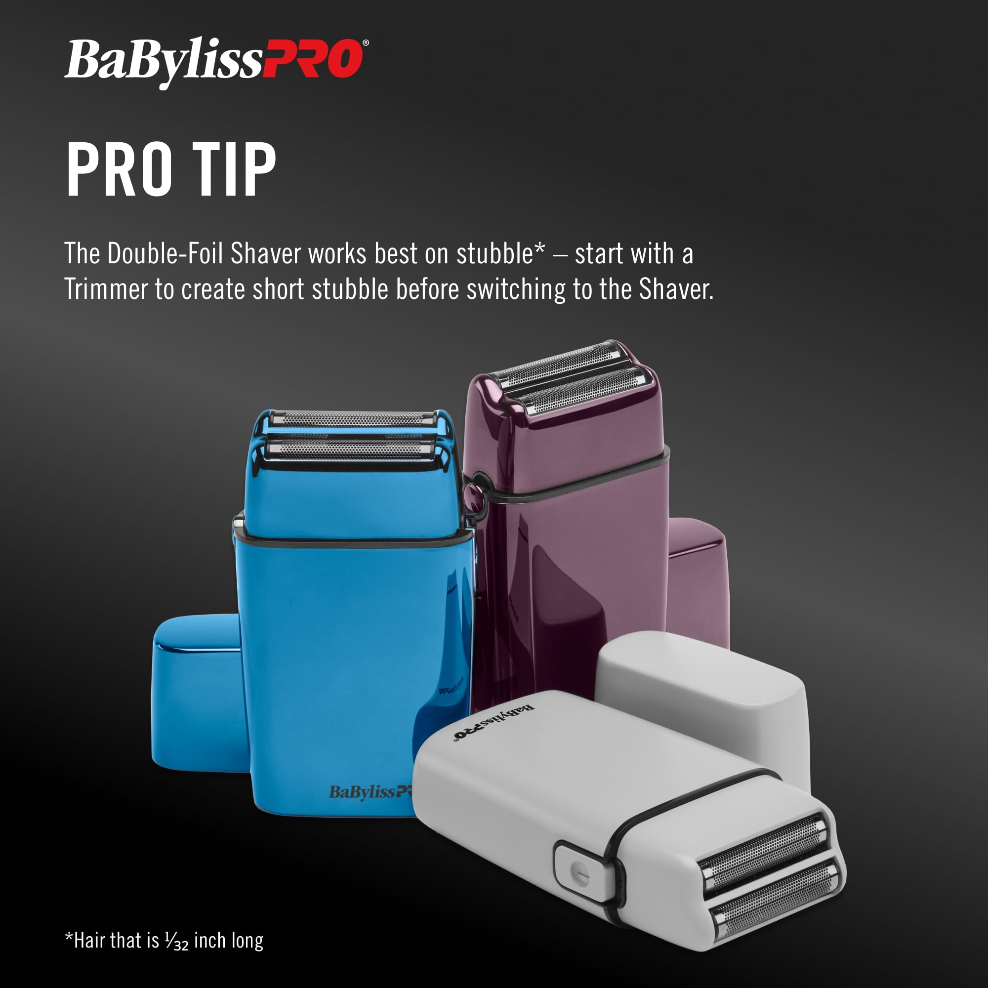 BaBylissPRO FoilFX Cord/Cordless Metal Double Foil Shaver (Gray)