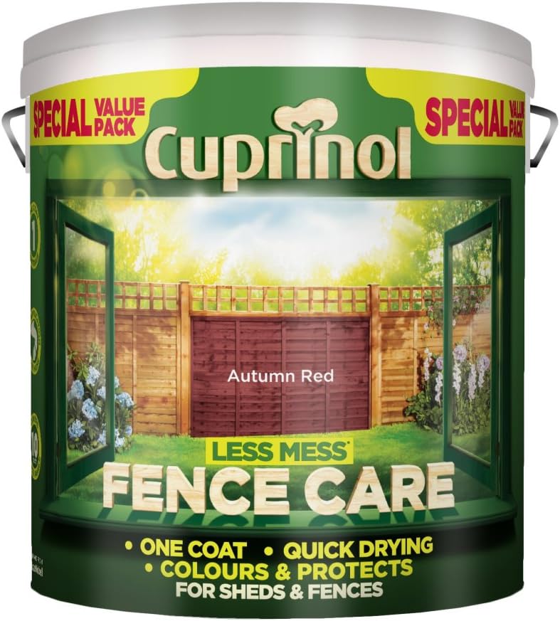 Cuprinol Less Mess Fence Care 6L Autumn Red (445683) by Cuprinol
