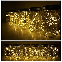Decorman Solar Mason Jar Lights 4 Pack 20 LED