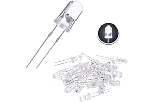 EBOOT 100 Pieces Clear LED Light Emitting Diodes Bulb LED Lamp, 5 mm(White)