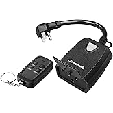 DEWENWILS Outdoor Dimmer for String Lights, 100FT Remote Switch Range | Stepless Dimming, LED 150W/Tungsten 300W Bulbs Compatible, IP44 Weather-Resistant for Courtyard, Garden, Patio, ETL Listed