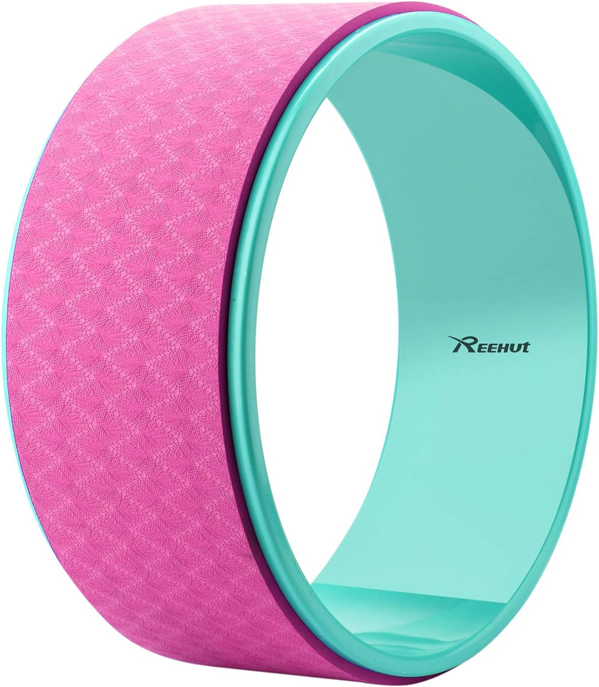REEHUT Yoga Wheel - 12.6" x 5" Strong Premium Back Roller and Stretcher with Thick Cushion for Dharma Yoga Pose, Backbend & Stretching - (Black) : Sports & Outdoors