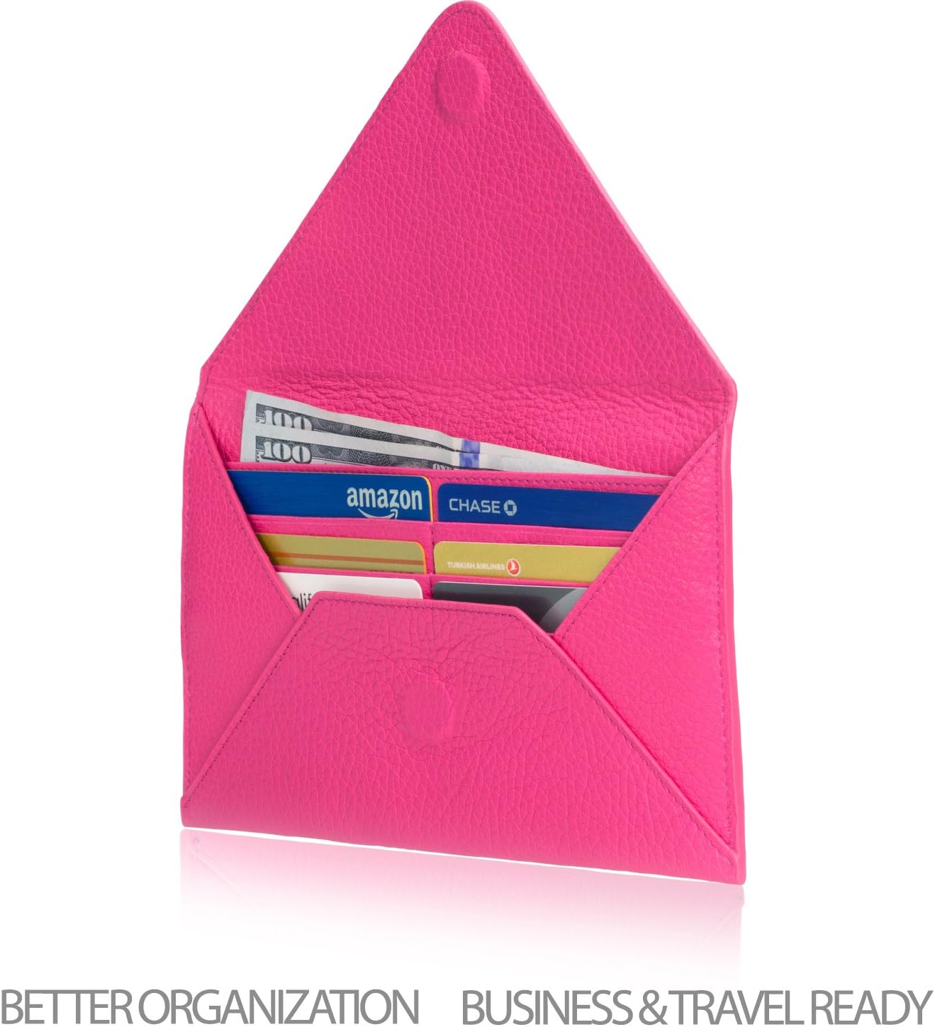 Otto Angelino Slim Genuine Leather Wallet Clutch - Multiple Slots Money, ID, Cards, Smartphone, RFID Blocking - Unisex - Image 5