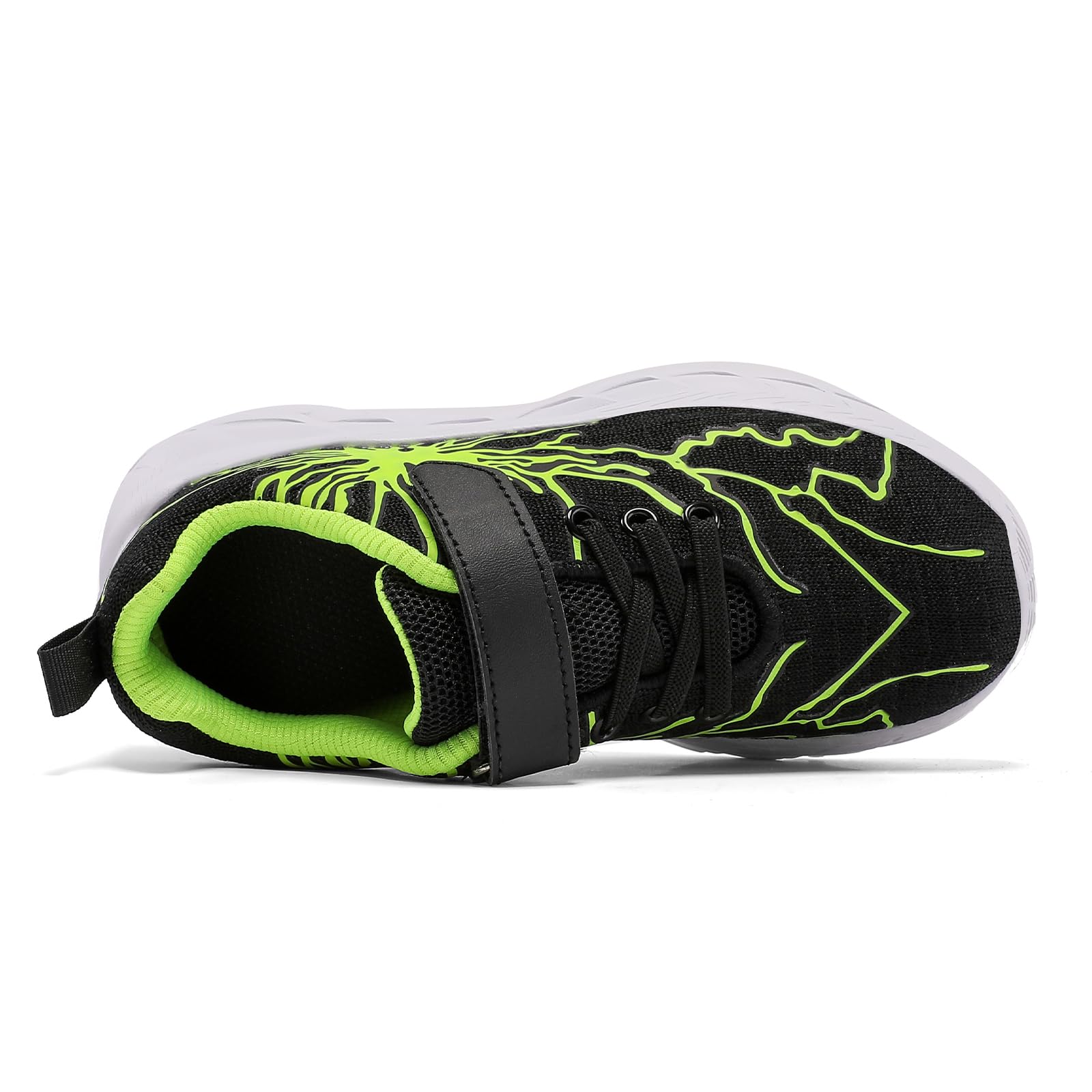 Ydiciv Hallenschuhe Für Jungen Turnschuhe Kinder Sportschuhe Sneakers Outdoor Schuhe Laufschuhe Kinderschuhe Schwarz Grün 36EU 5