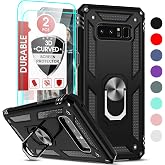 LeYi for Galaxy Note 8 Phone Case: Heavy Duty Shockproof and Stand Black | Screen Protector, Military-Grade Magnetic Ring Holder &amp; Kickstand Cell Android Unlocked Case for Samsung Note 8, Black