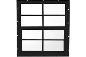 APPLE OUTDOOR SUPPLY Shed Windows 24x27 (1-Pack) | Sliding Windows with Tempered Glass & Screens | J-Lap Install, Black Aluminum Frames for Sheds, Chicken Coops & Playhouses
