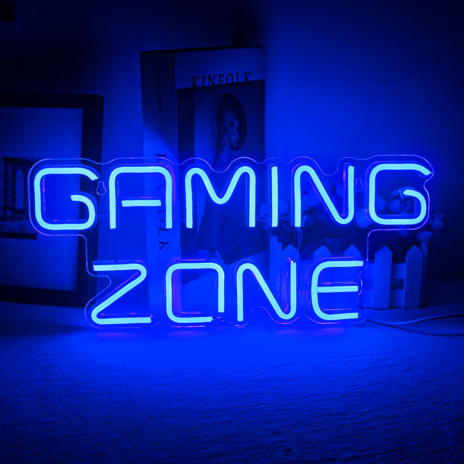 ineonlife Gaming Zone Neon Light Sign Blue LED Gaming Neon Sign for Wall Decor Letter Gaming Light for Game Room, Game Zone, Man Cave, Gifts for Gamers, Boys, Men