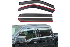 JOYTUTUS Low Profile Vent Visor Compatible with 2015-2026 Ford F150, 2017-2026 F-150 Raptor Crew Cab, Outside Mount Car Windo