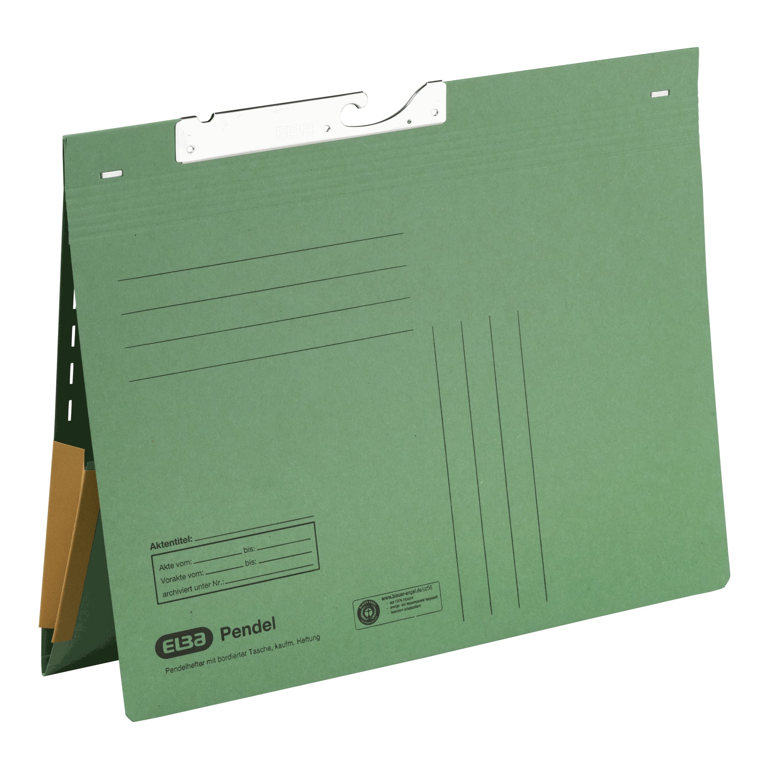 Elba 90463BL Suspension File Manila Cardboard Recycled Material 320 g/m² Commercial Binding and Slit Pack of 50 Blue Hanging Files, Manila Cardboard (RC) 320g / m² Green