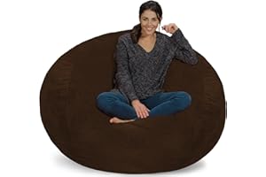 Chill Sack Bean Bag Chair Cover, 5-Feet, Ultrafur - Chocolate