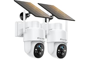 2K Security Cameras Outdoor Wireless, 2 Pack Solar Camera Wireless Outdoor with Battery, WiFi Cameras for Home Surveillance, 