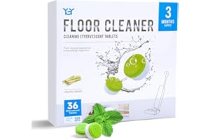YGY Floor Cleaning Tablets,Compitable with Tineco iFLOOR,Floor One S3/S5/S6/S7 Wet Dry Vacuum Mop-Deep Clean & Deodorize-Clean Machine and Floor,Individually wrapped，lemongrass scent-36 Pack