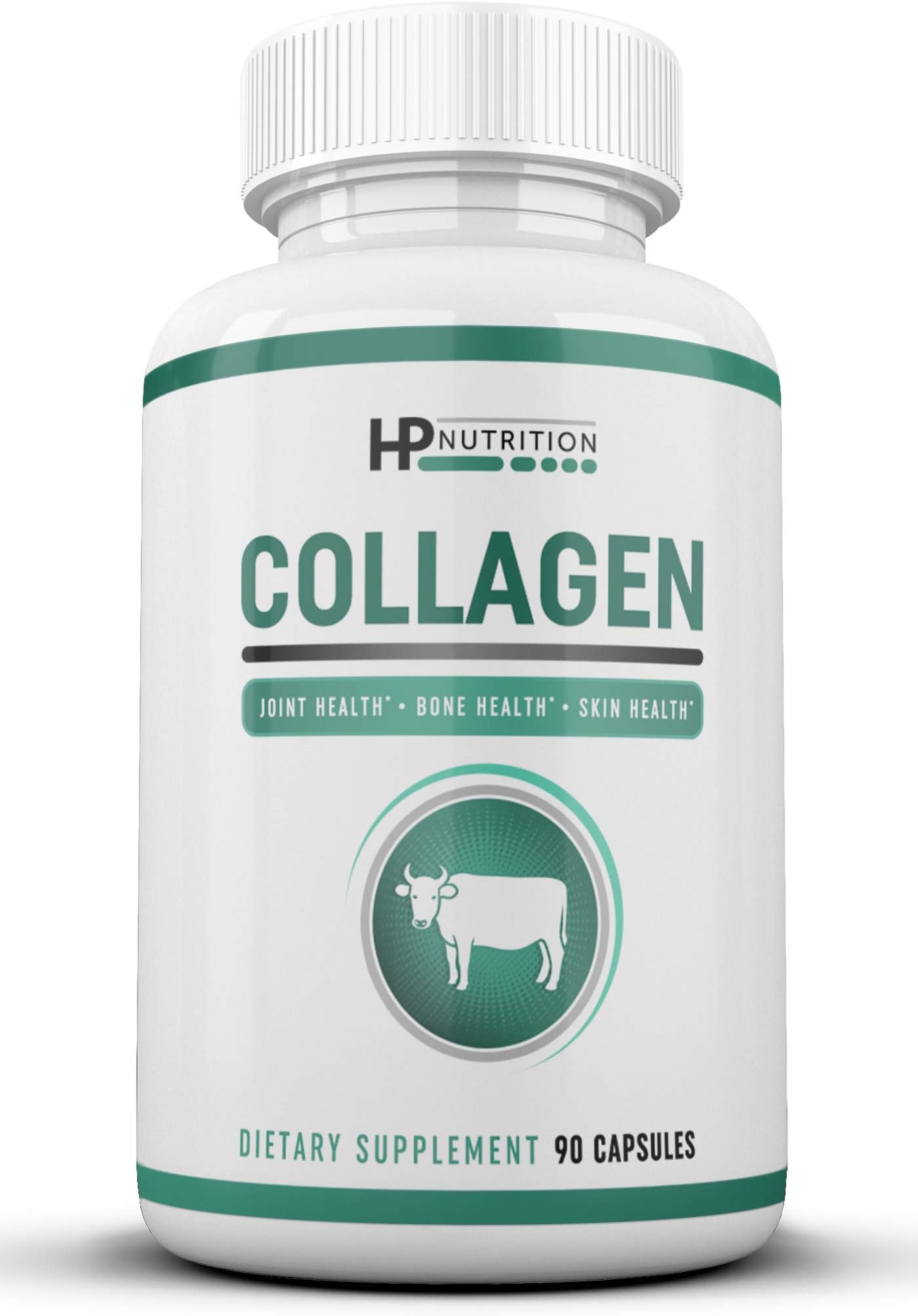 Collagen Peptide Capsules - 90 Protein Powder Pills - Multi Supplement Types I, II, II, V, X - Organic Bone Broth - Anti-Aging Formula for Healthy Skin, Strong Joints, Bones & Nails for Women & Men