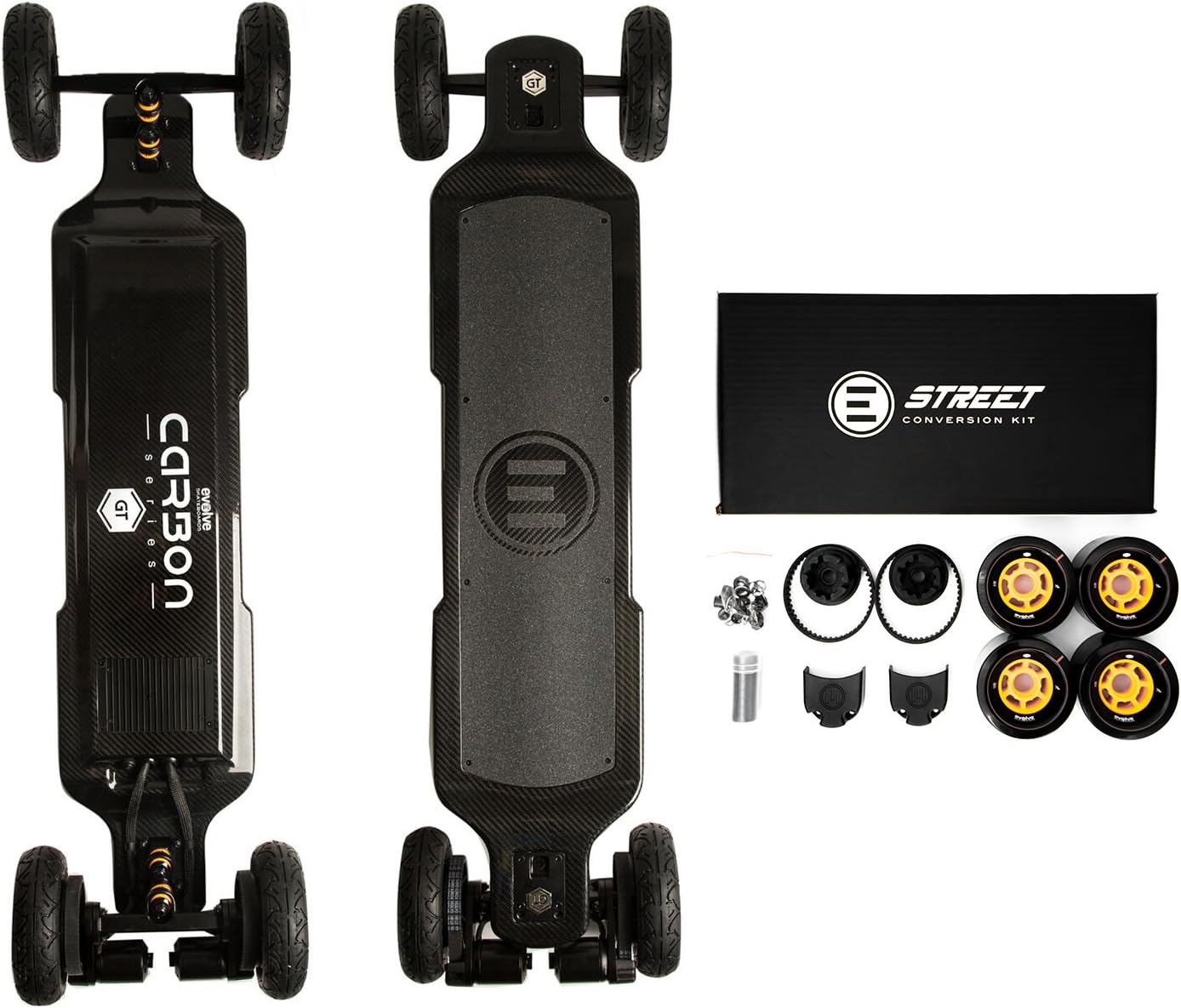 Evolve Skateboards โ Carbon GT Series Electric Skateboard (26 MPH Top Speed / 31 Mile Range) โ Street, All-Terrain, 2in1 Models