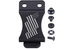 HOLSTEX KYDEX Belt Clip with USA Flag Engravings – (FOMI Design) - (Fits 1.50-1.75in Belts) - (Inside-The-Waistband/IWB) - (USA Made) – Item Carry Clips, Taser Mounts