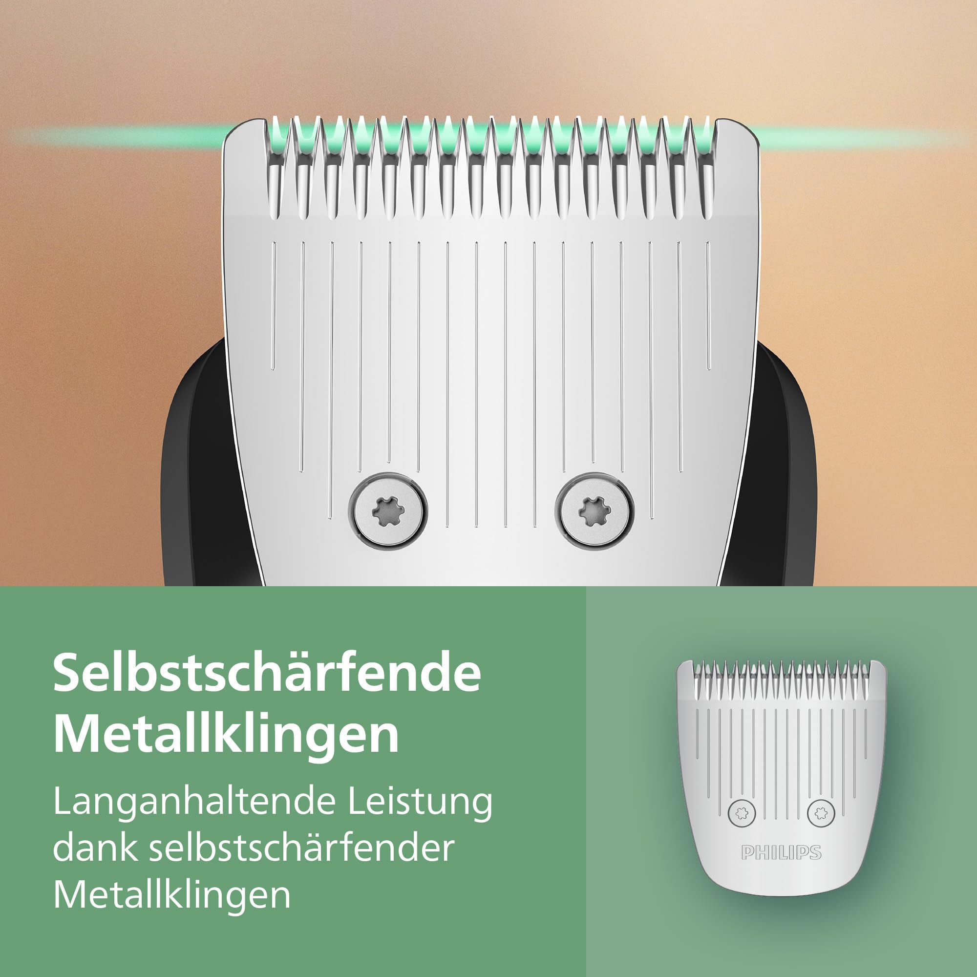PHILIPS Multigroom Series 5000 All-in-One 10-teiliger Barttrimmer und Haarschneider für Gesicht, Kopf und Körper, selbstschärfende Metallklingen, elf Längeneinstellungen (0,5–16 mm), Modell MG5918/15 5