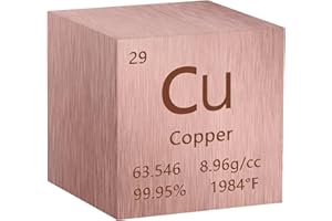 YUAILIUR 1 Inch Cuprum Cube Metal, High Density Element Cube Pure Metal, for Element Collections Lab Experiment Material,Elemental Collection Hobby,Gift for Children (Cuprum)