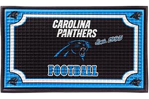 Team Sports America NFL Carolina Panthers Emobossed Outdoor Safe Mat 30" W x 18" H Durable Non Slip Floormat for Football Fans
