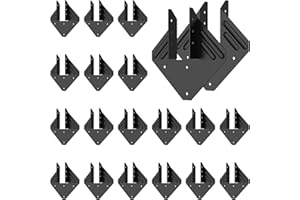 Andorm 20 Pack Hurricane Ties for Rafter Brackets 2x4 18-Gauge Joist Hangers Black, Truss Framing Brackets for Roof, Hurrican