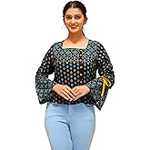 Yash Gallery Women's Tunic Top Square Neck Floral Printed Regular Top for Summer