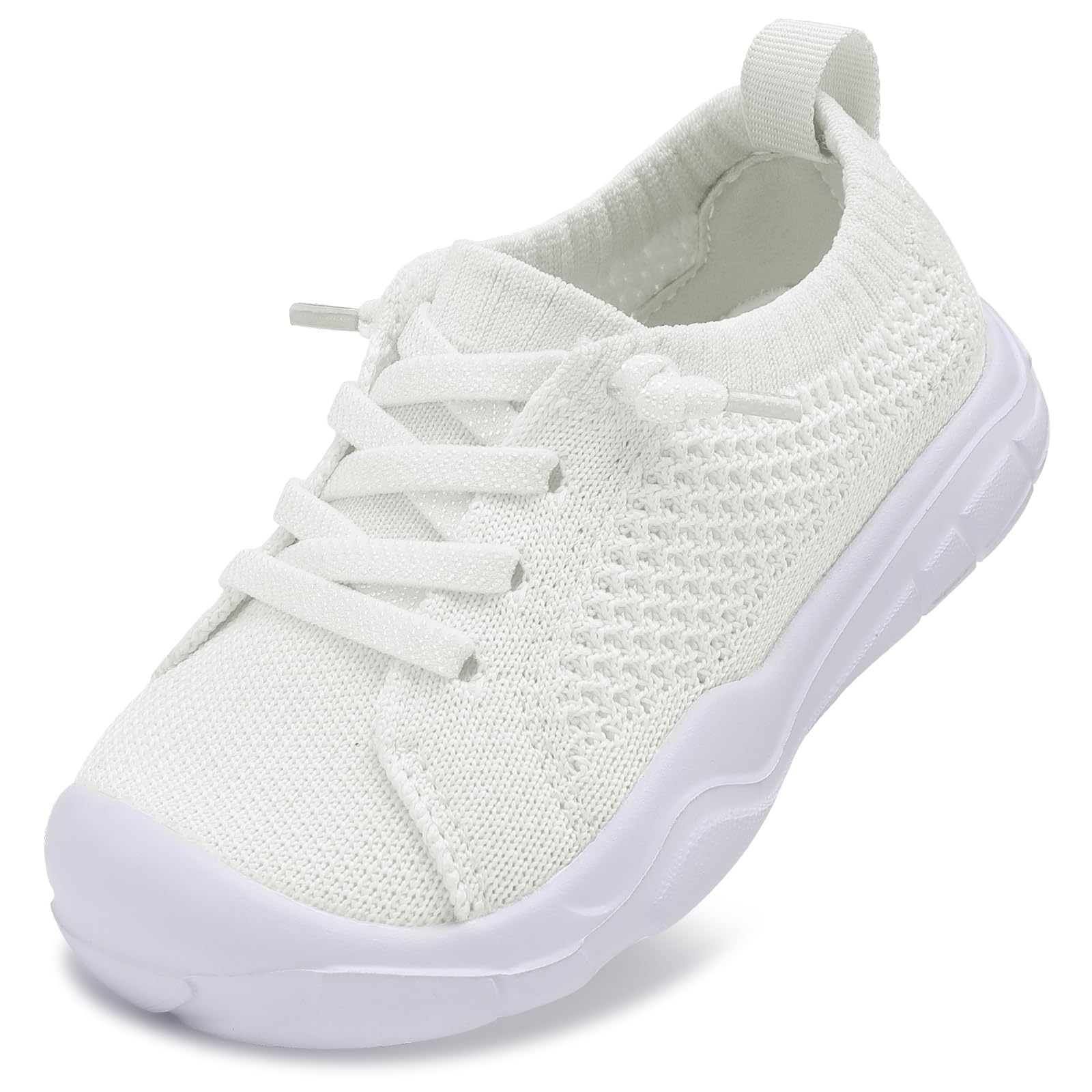 Photo 1 of LeIsfIt Toddler Shoes Boys Girls Barefoot Shoes Kids Breathable Sneakers Tennis Shoes Slip on Shoes White Size 9
