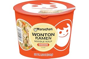 Maruchan Microwavable Wonton Bowl, Chicken Flavor, 3.69 Oz, 6 Count