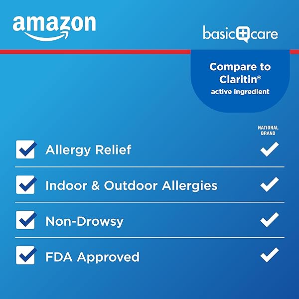 AMAZON BASIC CARE ALLERGY RELIEF LORATADINE TABLETS 10 MG, 300 COUNT (PACKAGING MAY VARY)