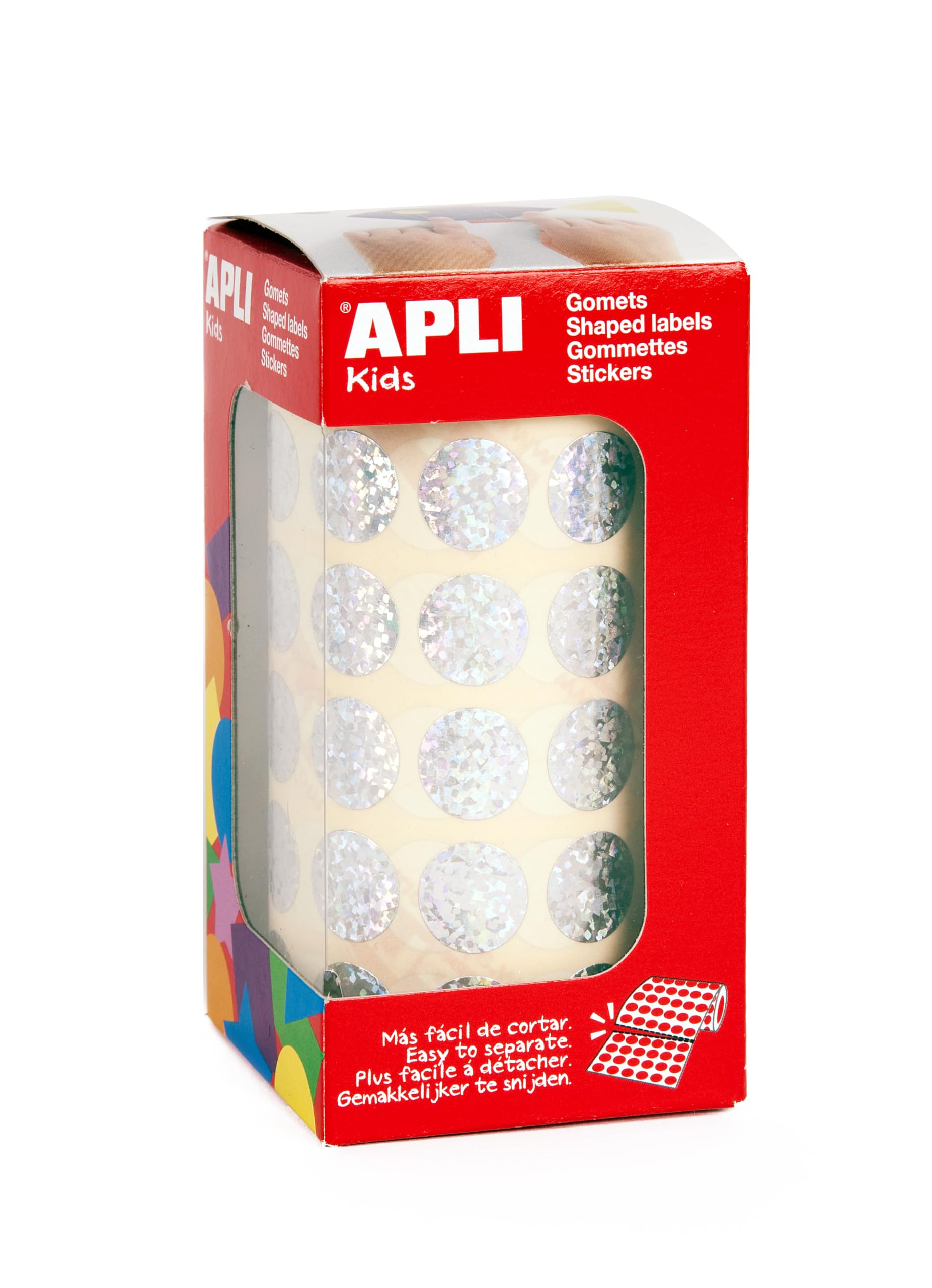 Apli Kids 11631 Roll of 2832 Round Metallic Stickers 15 mm Holographic