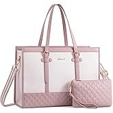 LOVEVOOK Laptop Bag for Women 15.6 inch Canvas Laptop Tote Bag, Large Capacity Work Bag with Clutch Purse, Computer Bag Office Business Briefcase, Casual Handbag for Travel College Teacher School