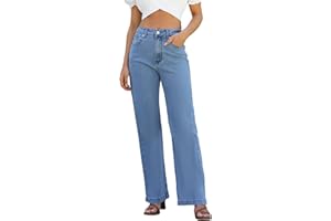 ETTELO Womens Jeans High Waisted Straight Leg Loose Stretchy Lightweight Tummy Control Trendy Jeans for Women 2025
