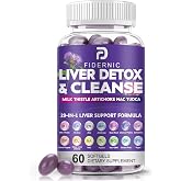 Liver Cleanse Detox &amp; Repair - Herbal Liver Support Milk Thistle Supplement | Strength Liver Health Support with Silymarin Artichoke Extract Dandelion Beet TUDCA Choline NAC, 60 Softgels