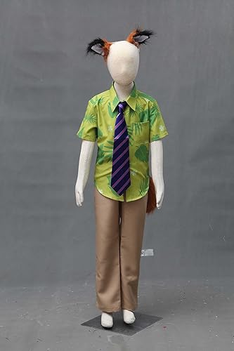 Amazon Co Jp ズートピア ニック ワイルド 子供用 Zootopia Judy Hopps コスプレ 衣装 ニック Nick Wilde コスプレ グッズ 制服 子供着 2サイズ 3点セット シャツ ネクタイ ロング ズボン 100 実物撮影 ホビー 通販