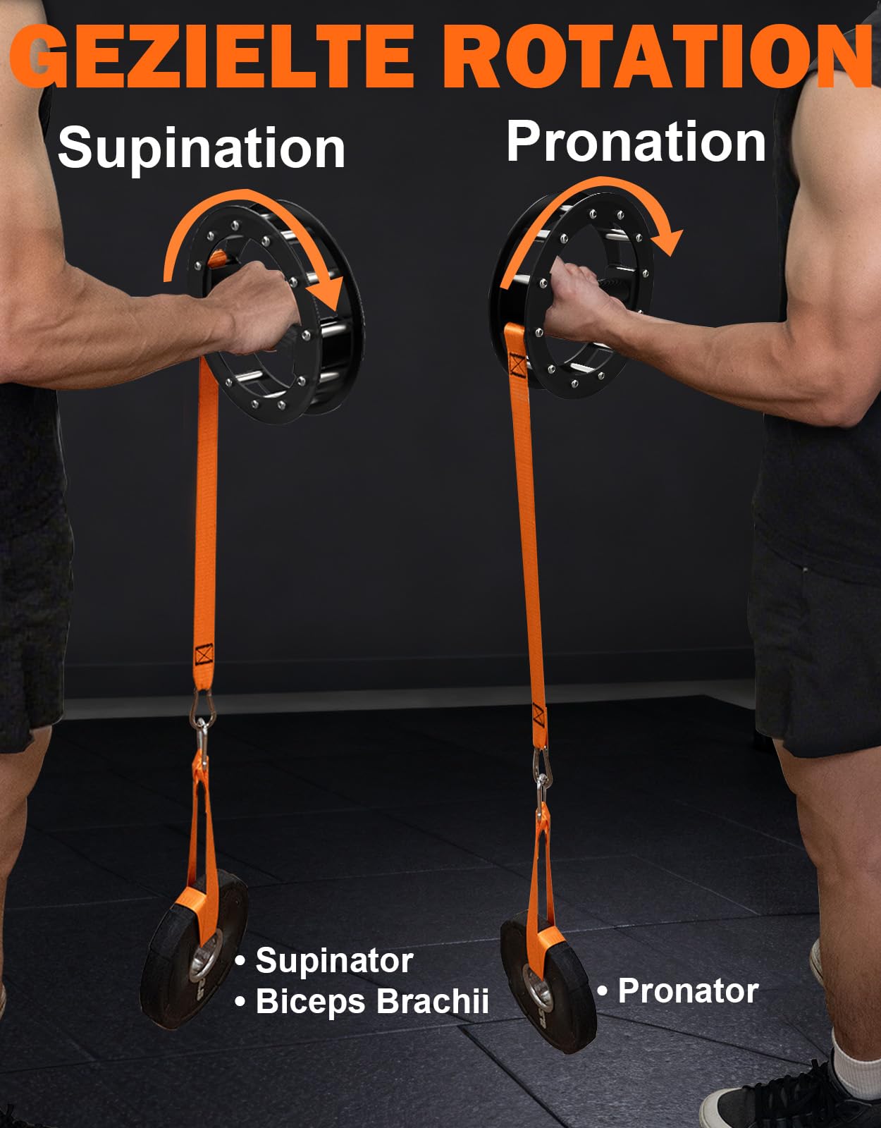 Fitarc Forearm Strengthener,Forearm Exerciser, Wrist Bar,Forearm Strength Trainer,Wrist Roller,Wrist Trainer,Wrist Rotation,Plate Not Included (Forearm Rotation Trainer) 4