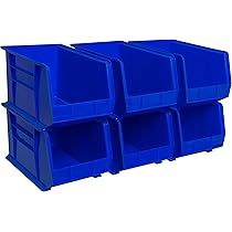 Akro-Mils 30240 Lot De 12 Bacs De Rangement Empilables En Plastique à Suspendre, 38,1 X 20,3 X 17,8 Cm, Rouge