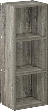 Furinno PASIR 3-Tier Bookshelf Open Shelves French Oak 30.5 in wide 80 cm view 7