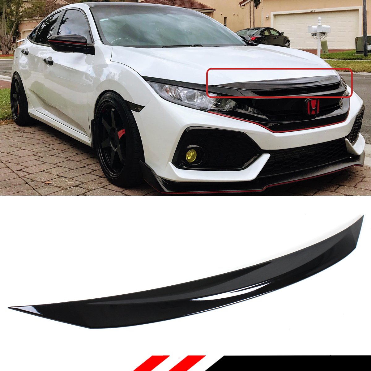 Fits for 2016-2020 Honda Civic 10th Gen Si Hatchback Coupe Sedan Glossy