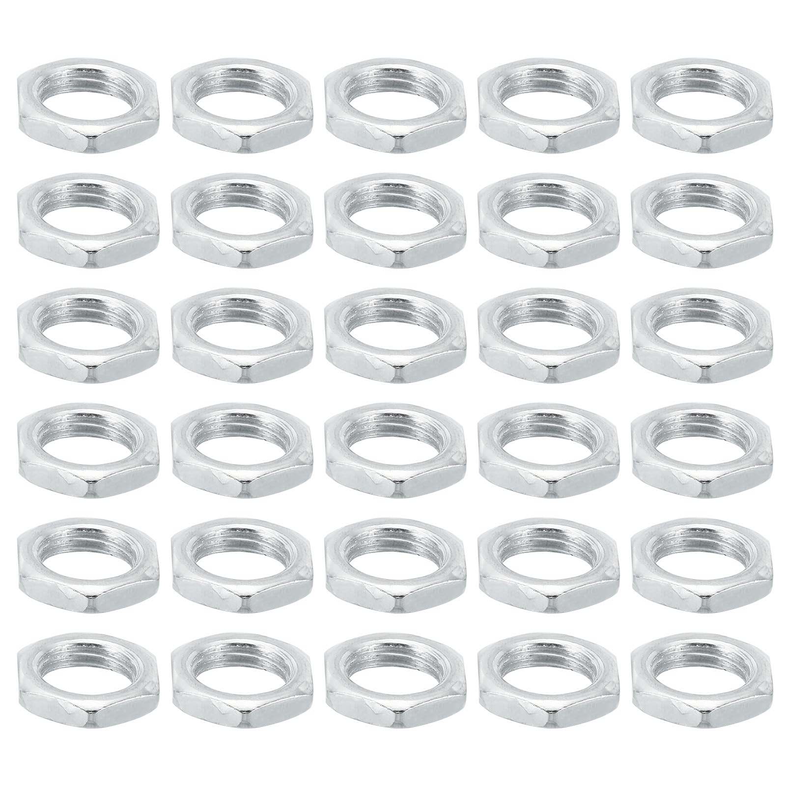 PATIKIL M10x1.0 Steel Hex Nuts, 60 Pack Metric Thread Zinc Plated Finished Hardware Nuts Screw Bolt Fasteners for Lamps Machinery Repair 3mm Height