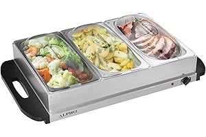 Alpha Living 3x2.5 QT Food Warmers for Parties Buffet Servers and Warmers – Premium Catering Supplies Buffet Display – Stainless Steel Electric Food Warmers with Temperature Control