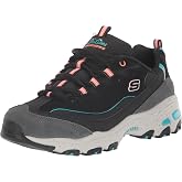 Skechers Women's D'Lites Bold Views Sneaker | Air-Cooled Memory Foam Insole, Cushioned midsole with flexible outsole, Sporty fashion sneaker with a lace-up front