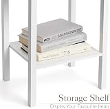 CHRISTOW White Bedside Table with Shelf and Drawer 60x40x30cm view 5