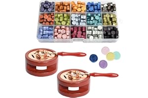 Dokpav 375 PCS Sealing Wax Beads, Wax Seal Set with Heater and Melting Spoon, Vintage Wax Seal Stamp Warmer for Envelopes Wed