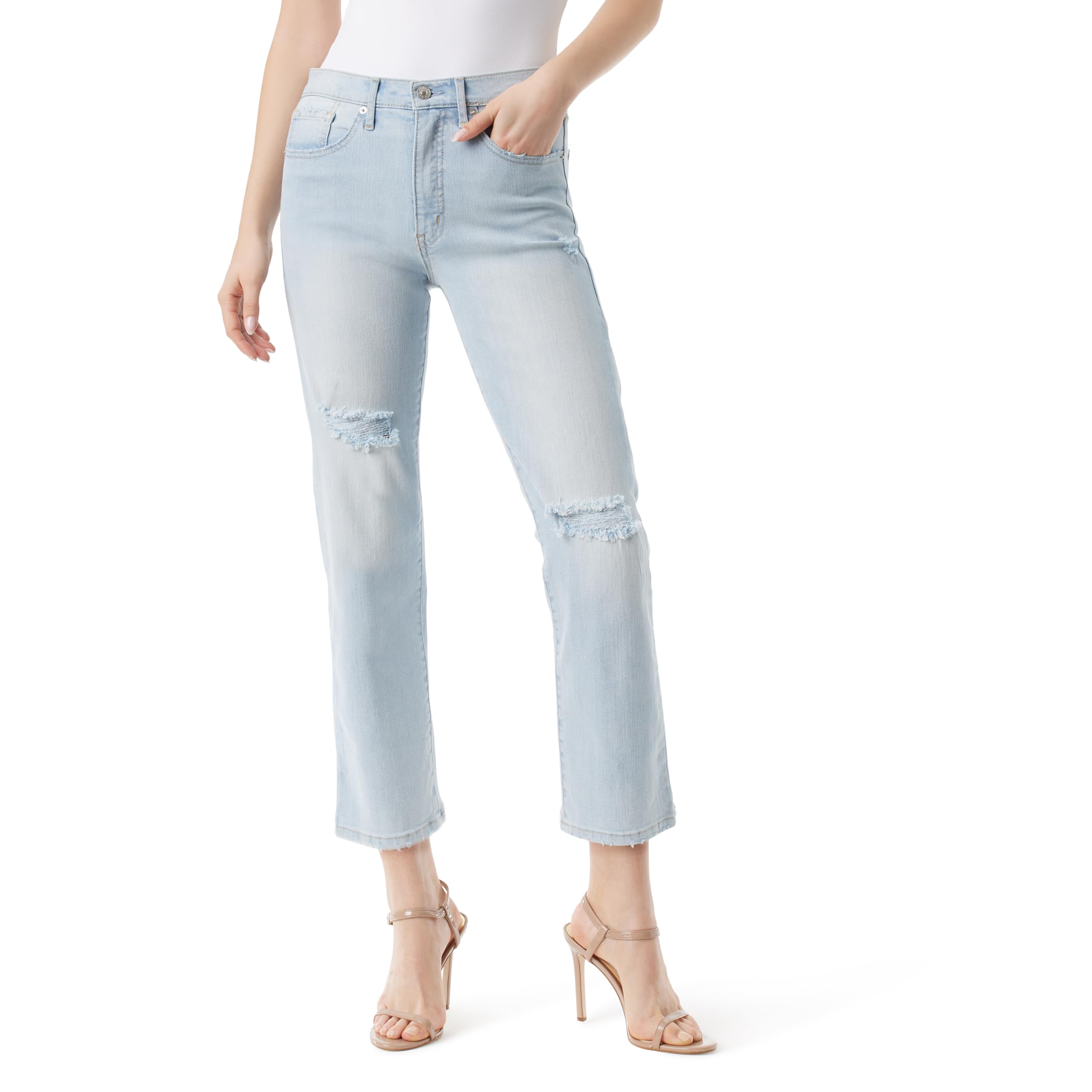 Jessica Simpson Women’s Harmony High Rise Slim Straight Ankle Standard, Rejoice