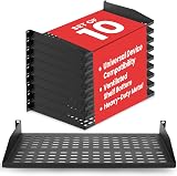 Pyle 1U 19 inch Ventilated Shelf 50 kg Capacity 10-Pack Server Rack Shelves