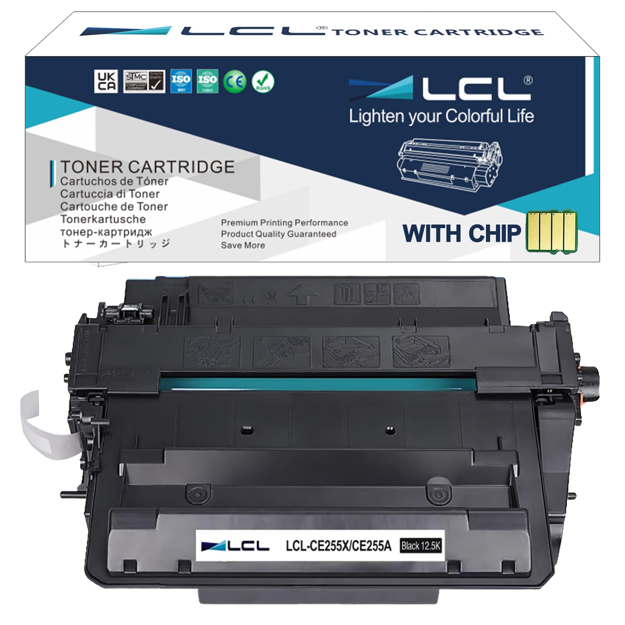 LCL Remanufactured Toner Cartridge 55X CE255X 724H CRG724H 12500 pages (1 Black) Replacement for HP Laserjet Enterprise P3010 P3011 P3015 P3016 P3015d P3015dn P3015n P3015x 500 MFP M525dn M525f
