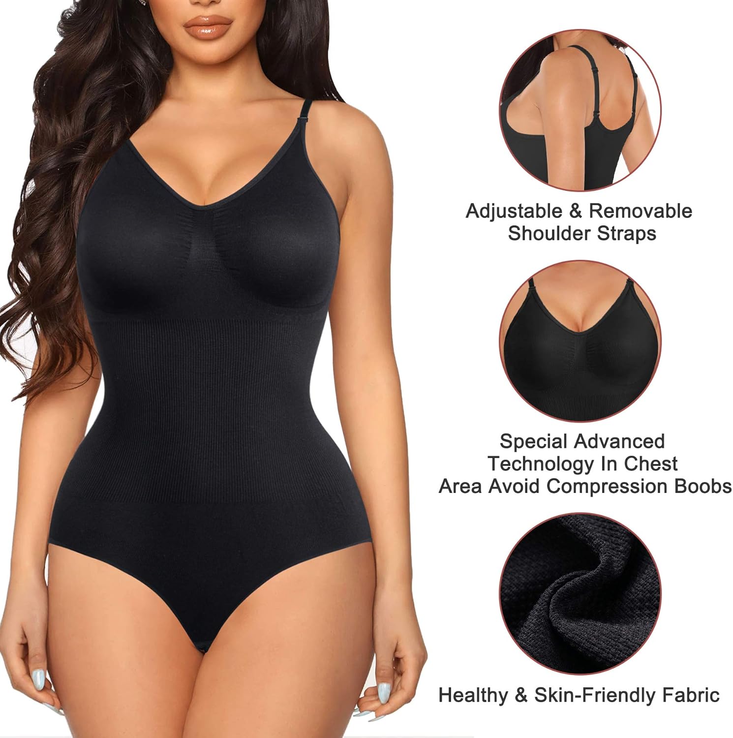 Irisnaya Women Slimming Bodysuits Shapewear Tops Tummy Control Body Shaper Spaghetti Strap Camisole Leotards Bodycon Jumpsuit at  Women’s Clothing store