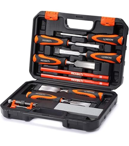 Chisel Set HAWERK Wood - Wood Carving Chisels With Premium Wooden Case ...
