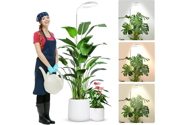 Wolezek Plant Light for Indoor Plants, 80 LEDs 6500K Full Spectrum Grow Light, 65in Large Grow Light, 3 Colors Grow Lamp with