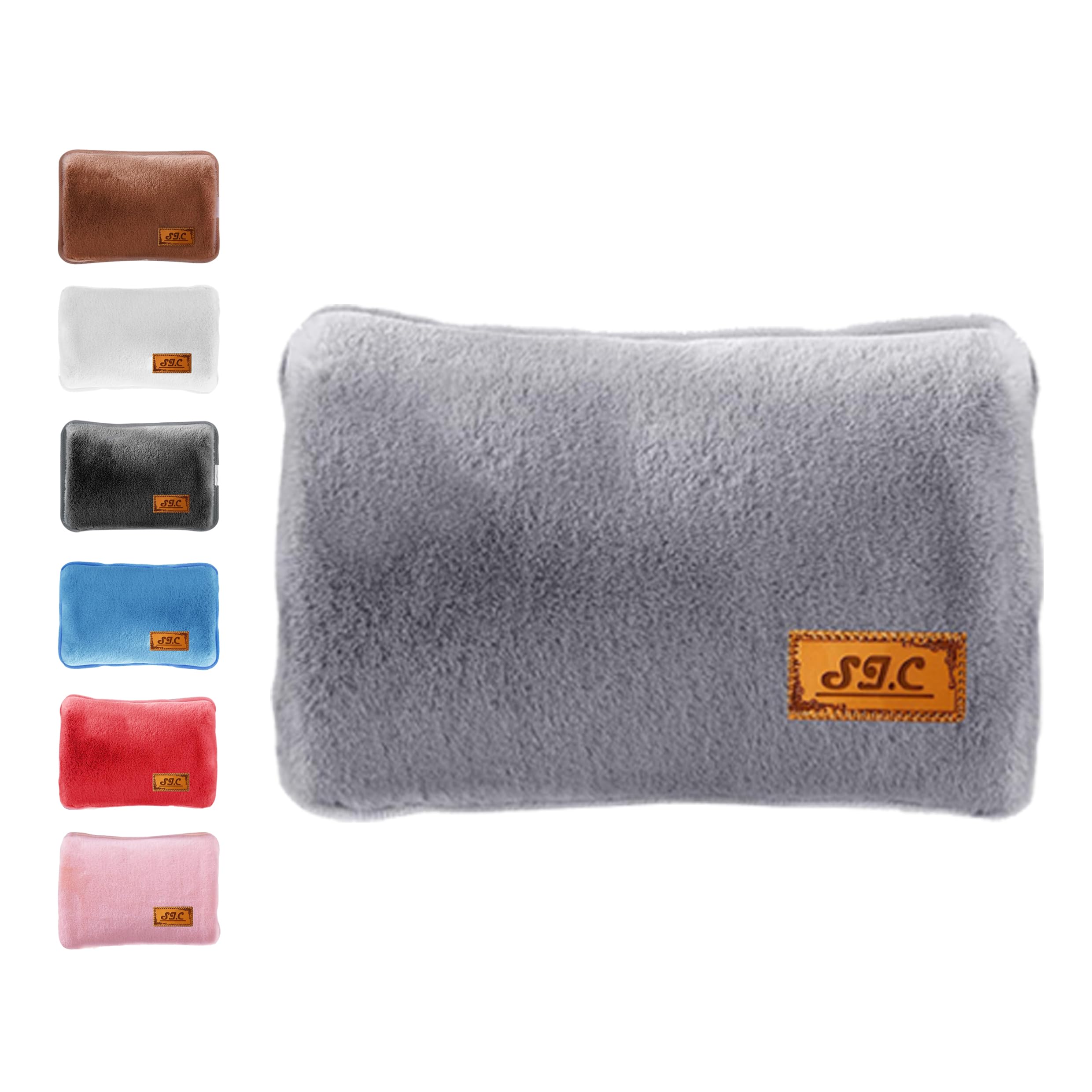 S.I.C Electric Hot Water Bag, 500W, Plush, Grey, Medium, Ideal for Muscle Therapy and Blood Flow Control