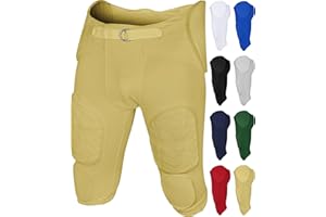 Exxact Sports Proline Men's Integrated Football Pants with 7 Flex Pads, Lightweight Football Practice Pants for Protection